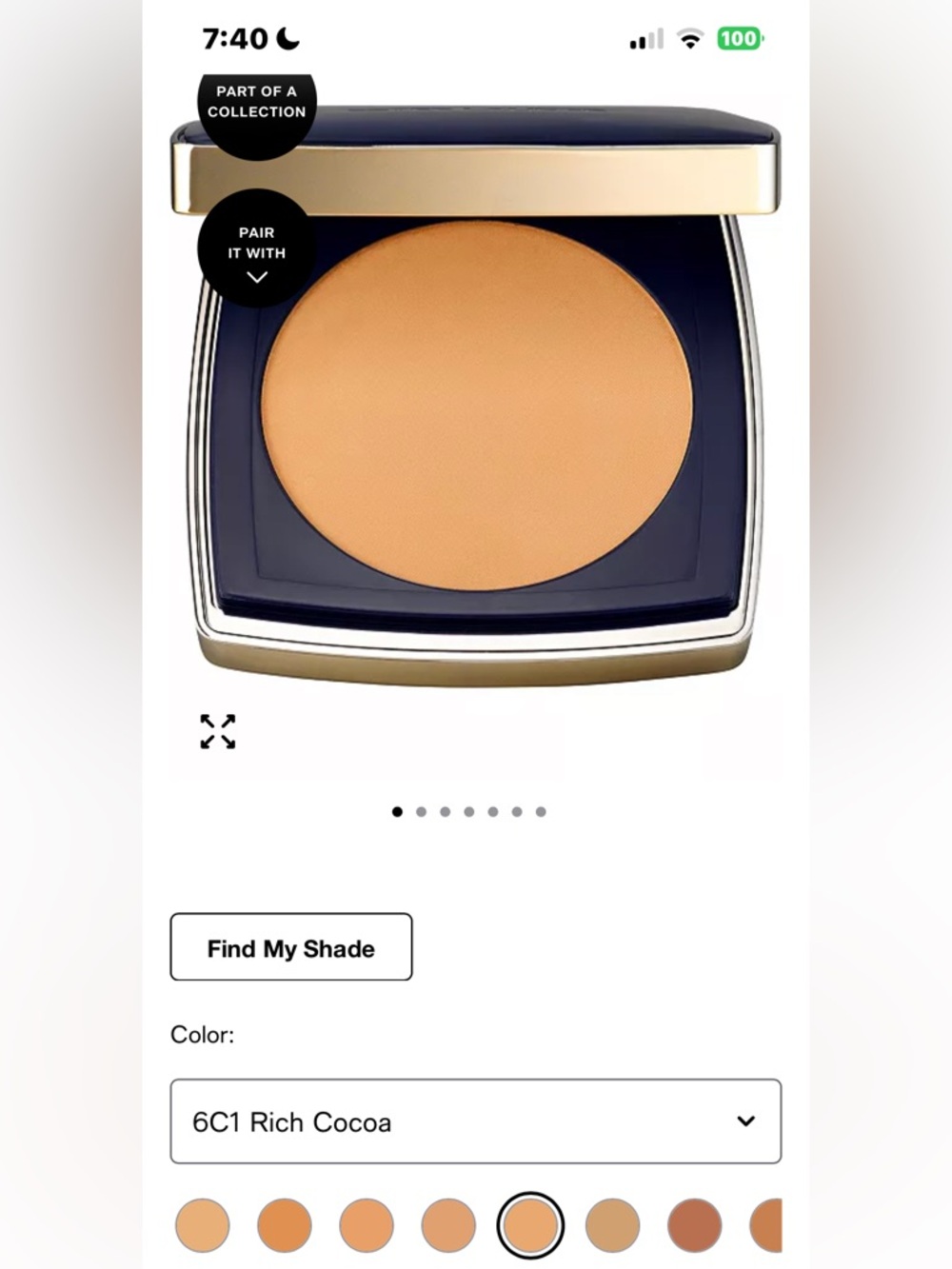 Estee Lauder Double Wear Matte Compact Foundation Powder in Rich Cocoa